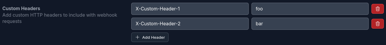 Webhook Custom Headers